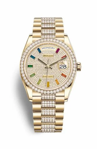 Rolex Day-Date 36 Yellow Gold / Diamond / Paved-Rainbow / President-Diamond 128348RBR-0031 (M128348RBR-0031)